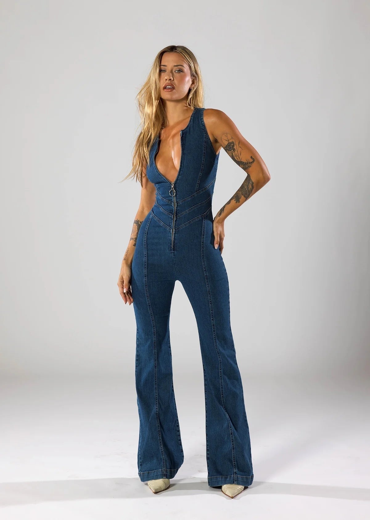 Arabella | Heart Denim Jumpsuit