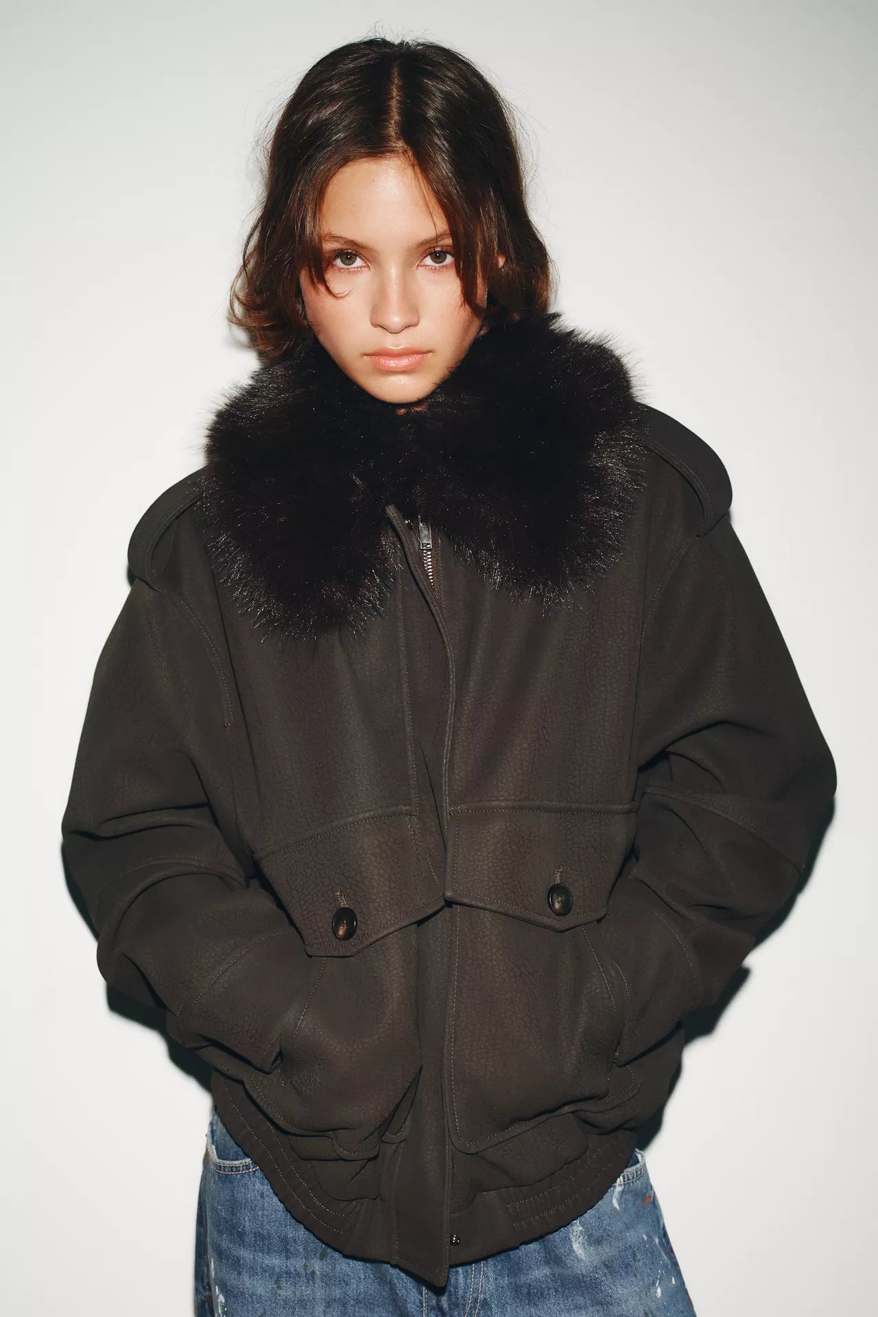 Leo | Removable Faux Collar Jacket