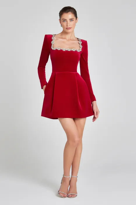 Valentina | Velvet Mini Dress