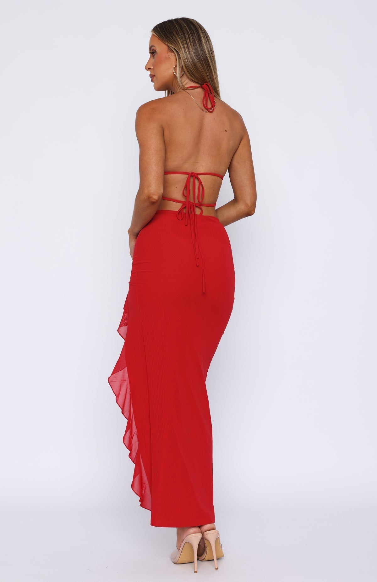 Ella | Ruffled Tie Maxi Dress