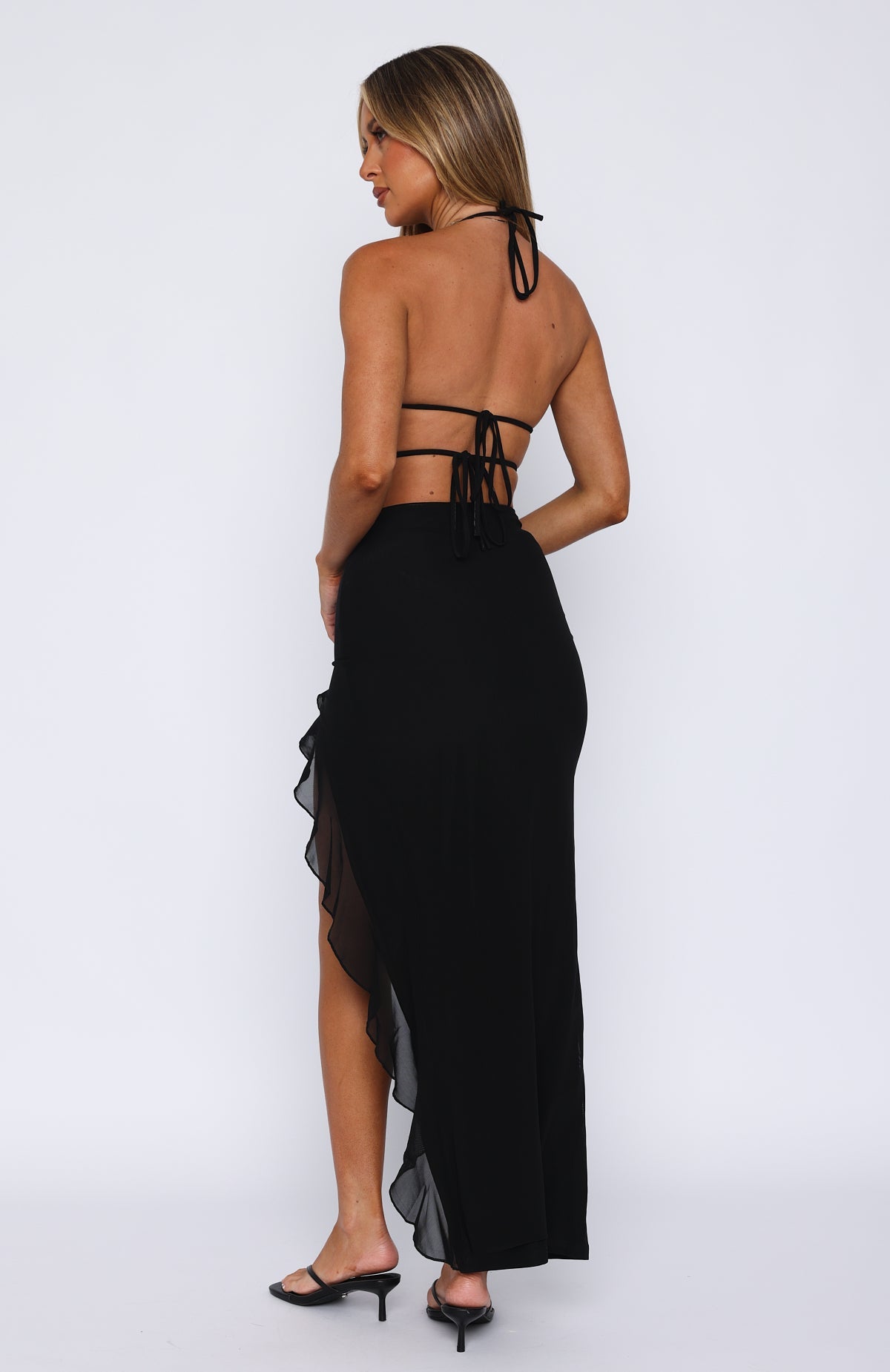 Ella | Ruffled Tie Maxi Dress